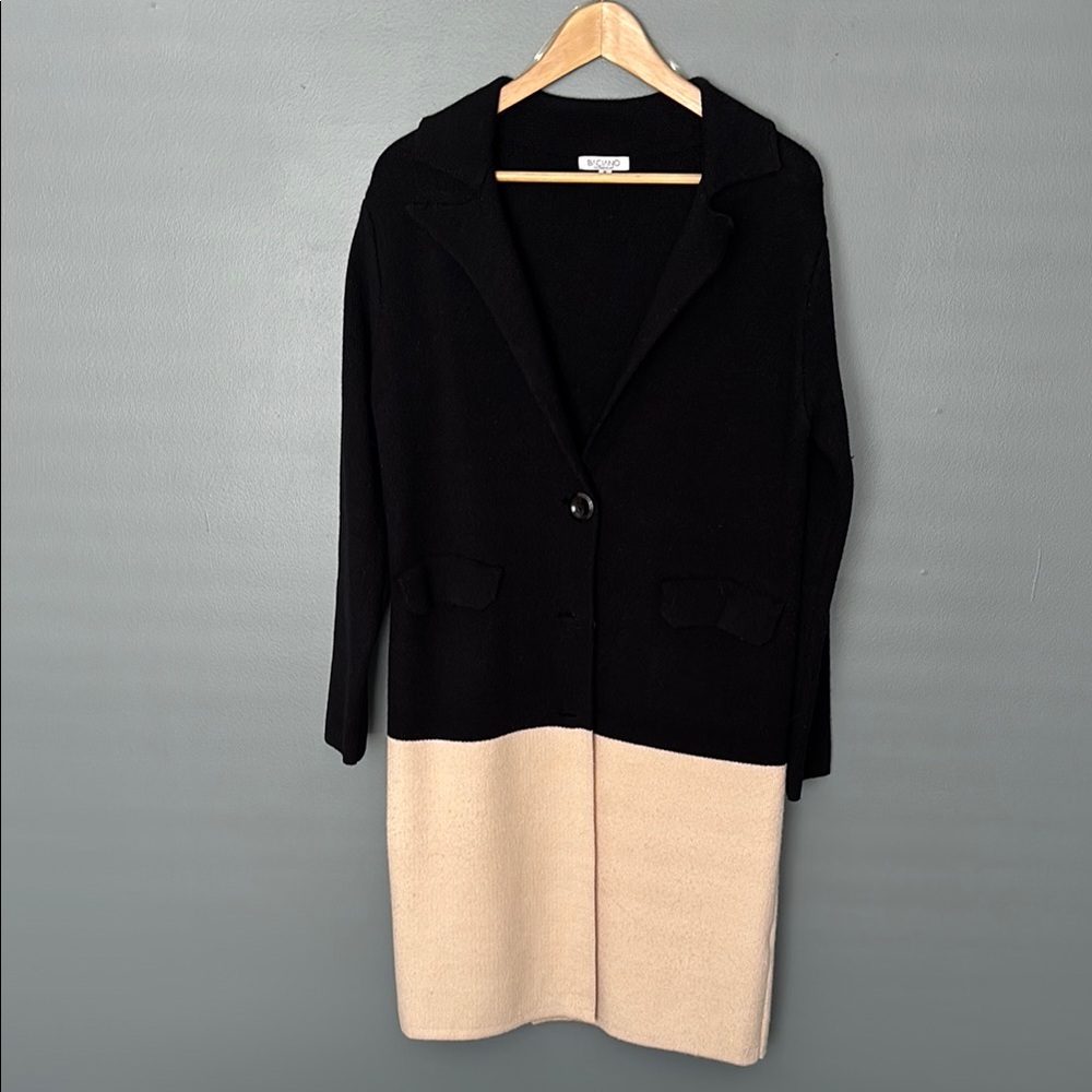 Elegant Black and Soft Pink Women's Coat